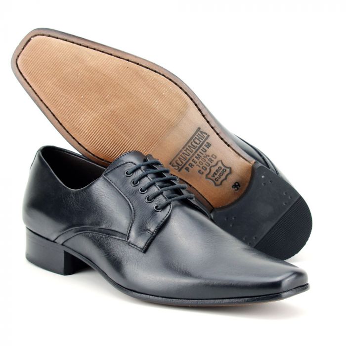 Sapato Masculino Scatamacchia Em Couro 14656 Preto