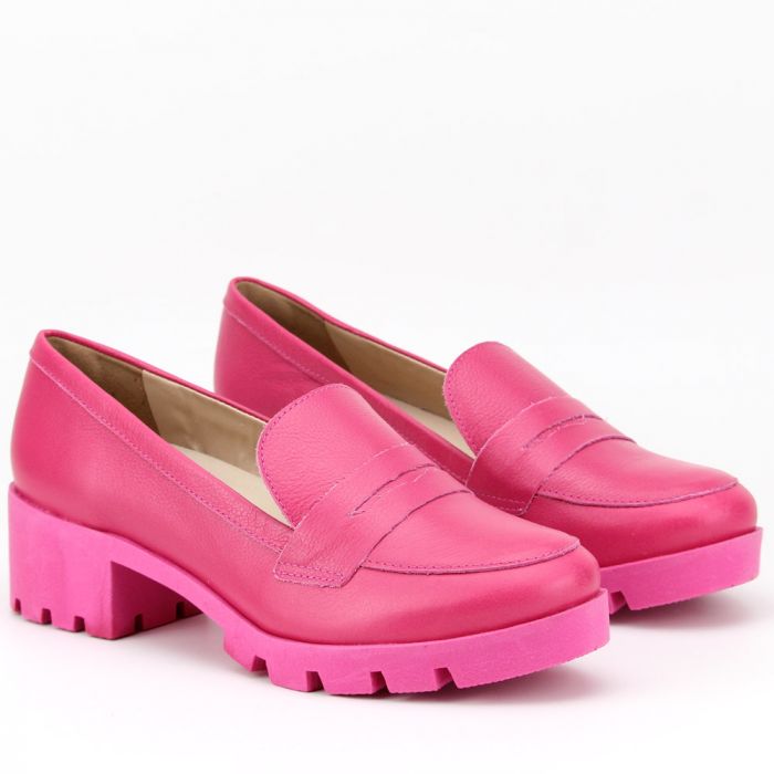 Sapato Feminino Ithie Oxford Tratorado Em Couro Cherry Pink