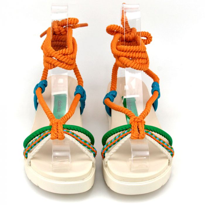 Sandália Papete Com Amarração Dakota Z9762 Baunilha