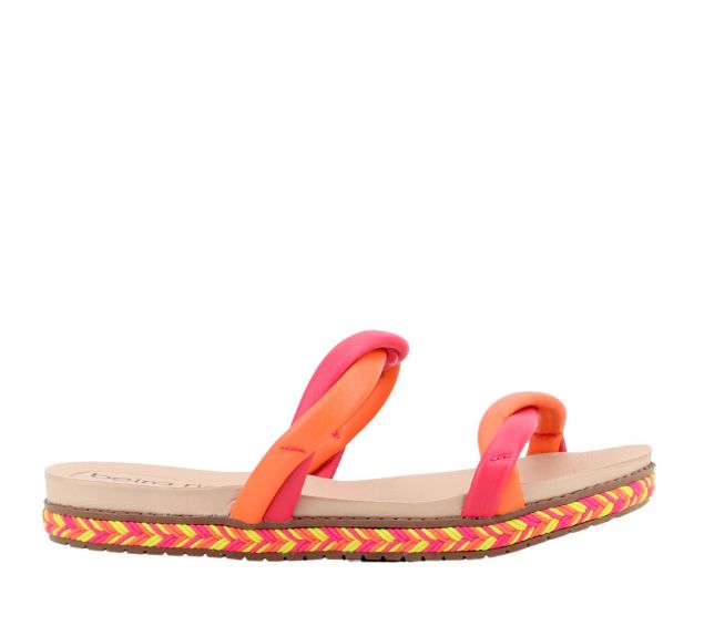 Rasteira Feminina Beira Rio 8321.1445 Laranja/ Pink