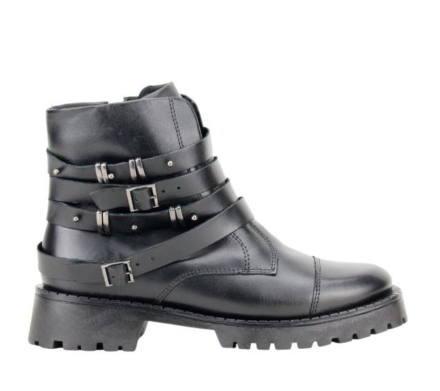 Bota Coturno Feminino Ithie Fivelas 1910 Preto