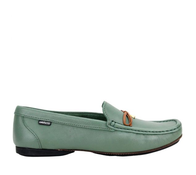 Mocassim Feminino Andacco Em Couro 45002 Verde