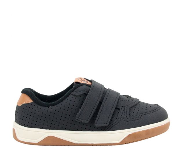 Tênis Infantil Molekinho Velcro 2623102 Preto/ Camel