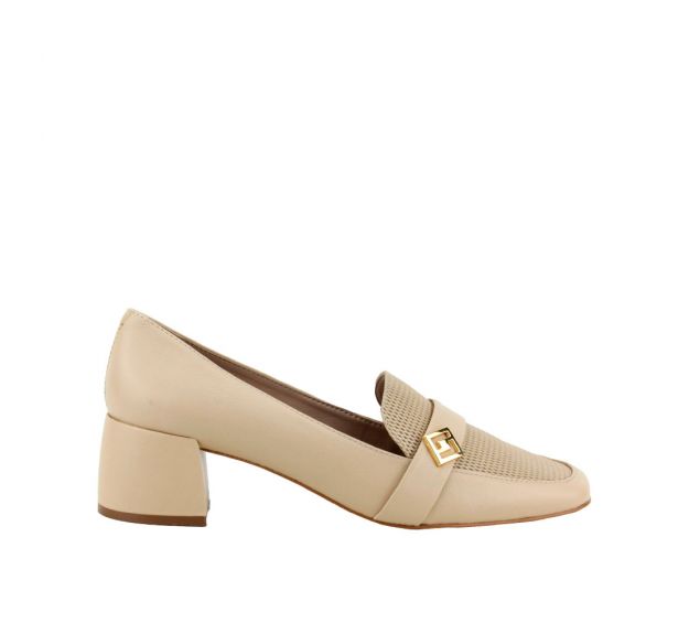 Sapato Feminino Scarpin Luz Da Lua Couro Latte 60530001