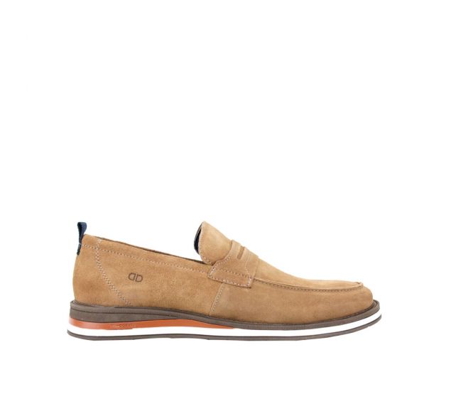 Sapato Masculino Loafer Em Camurça Democrata Avelã 272103