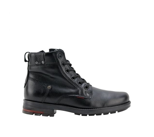 Bota Masculina Coturno Pegada Em Couro Preto 181305