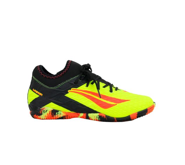 Chuteira Futsal Penalty Rx Locker Kids Amarelo/ Coral