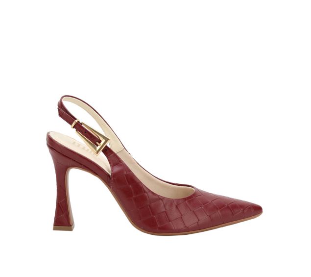 Sapato Feminino Slingback Ithie Tresse Vinho T9419-229