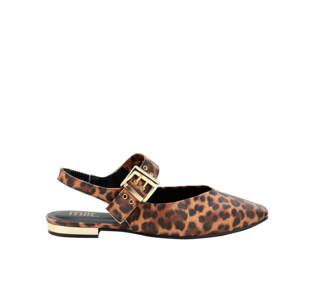 Sapato Feminino Slingback Baixo Ithie Onça Savana T1128-333
