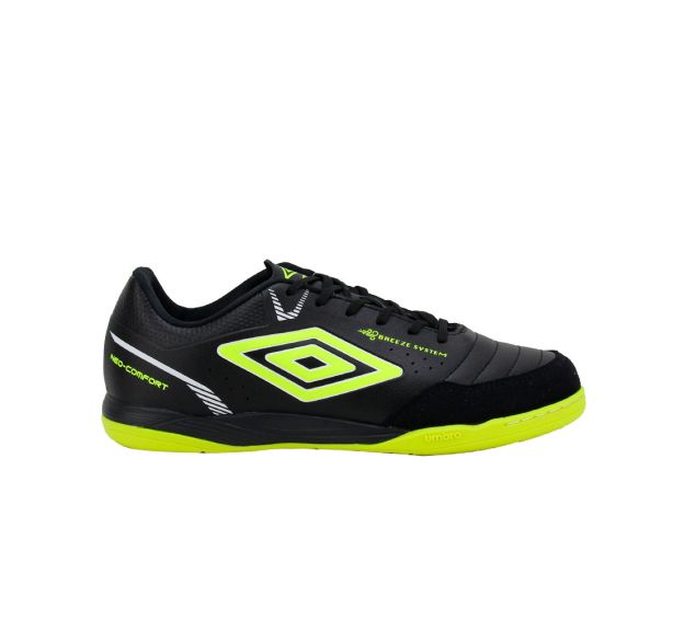 Chuteira Futsal Umbro Neo-Comfort Preto/ Limão/ Branco