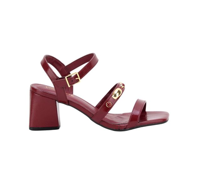 Sandália Feminina Salto Bloco Via Marte Malbec 264008