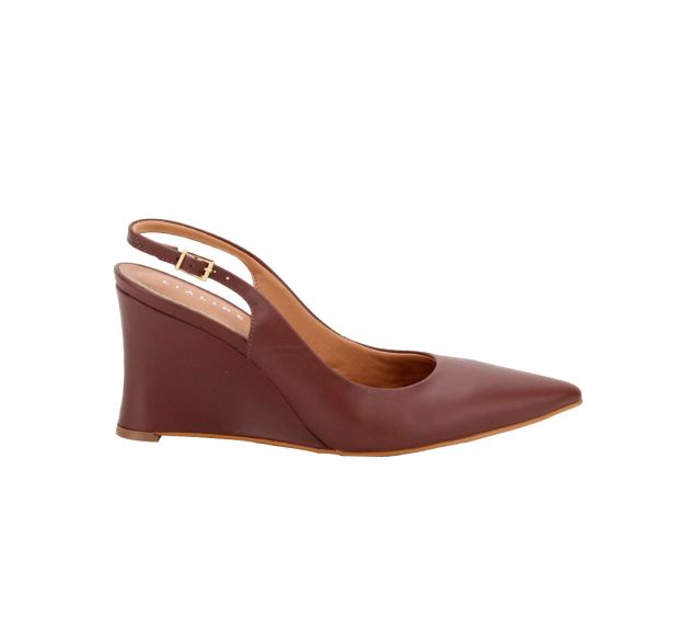 Sapato Feminino Scarpin Anabela Lia Line Marrom 240972159