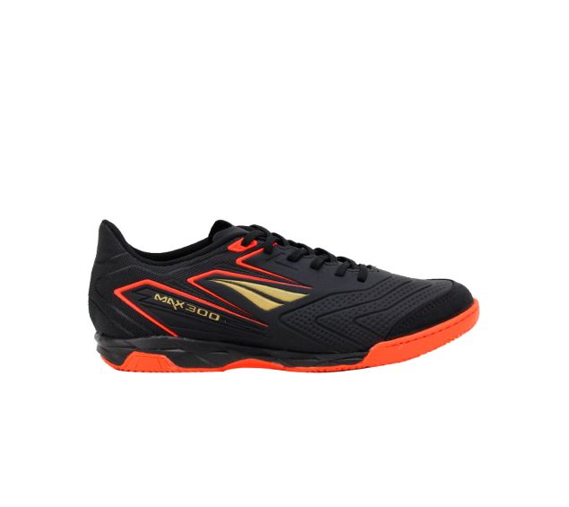 Chuteira Futsal Penalty Max 300 Preto/ Coral/ Dourado 124282