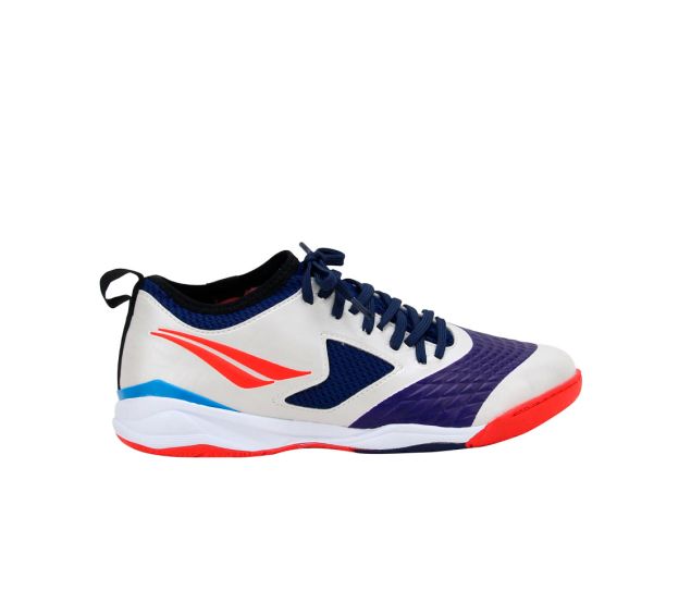 Chuteira Futsal Penalty Max 1000 Ecoknit Branco/ Coral/ Azul 124223