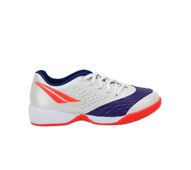 Chuteira Futsal Penalty Max 200 Kids Branco/ Coral/ Azul