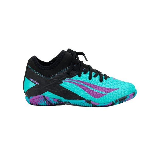 Chuteira Futsal Penalty Rx Locker Kids Turquesa/ Lilas/ Preto