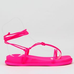 Sandália Papete My Shoes De Amarração Pink