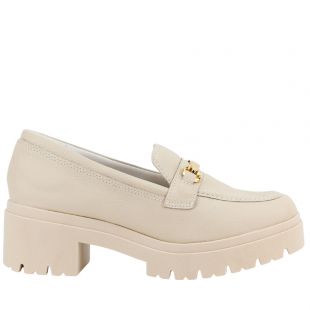 Loafer Feminino Usaflex Fivela Tratorado Aj0904 Bege