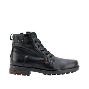 Bota Masculina Coturno Pegada Em Couro Preto 181305